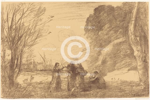 Family at Terracina (Une famille a terracine), 1871. Creator: Jean-Baptiste-Camille Corot.