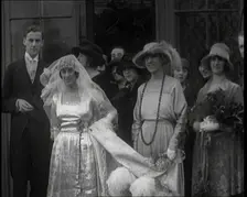 Family Gathering for Photographs at the Wedding of Beatrice Lillie and Sir Robert Peel..., 1920. Creator: British Pathe Ltd