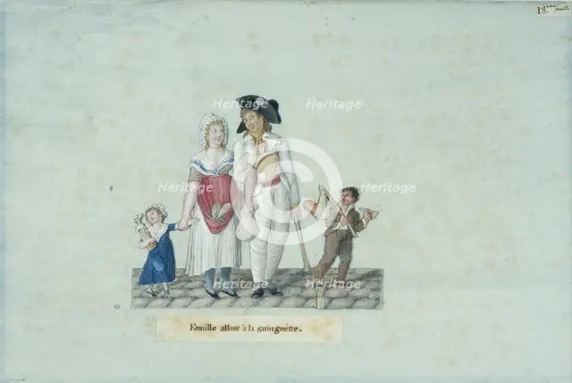 Family going to the tavern, c. 1793.