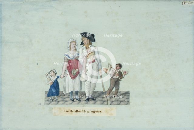 Family going to the tavern, c. 1793.