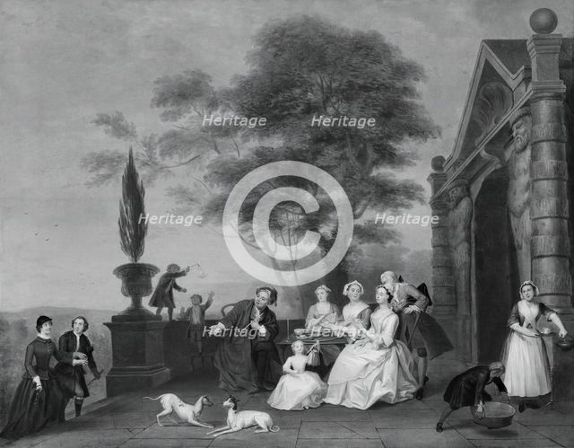 Family Group on a Terrace, c. 1740. Creator: John Theodore Heins.
