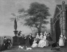 Family Group on a Terrace, c. 1740. Creator: John Theodore Heins