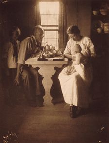 Family Group at a Table, c.1905. Creator: Gertrude Kasebier