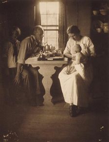 Family Group at a Table, c.1905. Creator: Gertrude Kasebier