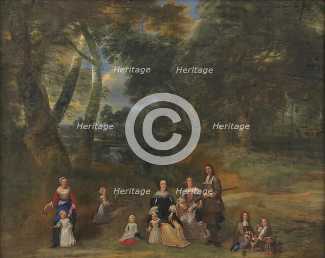 Family Group in a Landscape, 1640-1678. Creator: Gillis van Tilborgh the Younger.