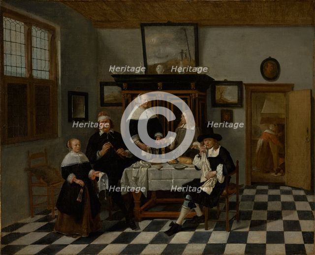 Family Group in an Interior, about 1658-1660. Creator: Gerritsz Quiringh van Brekelenkam.