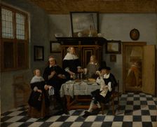 Family Group in an Interior, about 1658-1660. Creator: Gerritsz Quiringh van Brekelenkam