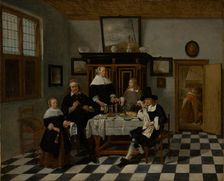 Family Group in an Interior, about 1658-1660. Creator: Gerritsz Quiringh van Brekelenkam