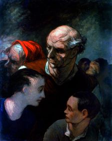 Family in a Barricade during the Paris Commune 1870. Artist: Honoré Daumier