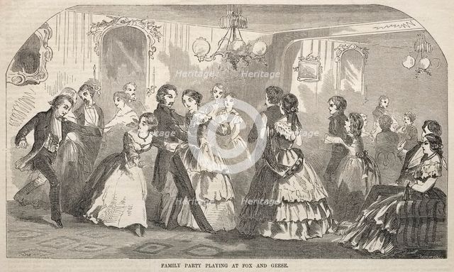 Family Party Playing at Fox and Geese, 1857. Creator: Winslow Homer (American, 1836-1910).