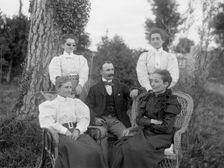 Family photo of William Manderville Ellis L'Estrange (seated centre) and Elizabeth Ely..., 1906. Creator: Robert Augustus Henry L'Estrange