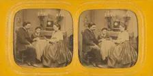 Family playing cards, 1855-1860. Creator: E Lamy