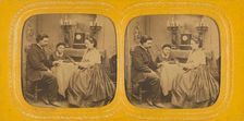 Family playing cards, 1855-1860. Creator: E Lamy