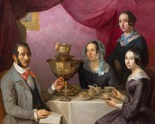 Family portrait, 1844. Creator: Myagkov, Timophey Egorovich (1811-1865)