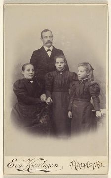 Family portrait: mother, father, and two daughters, 1895-1912. Creator: Eva Knutsson