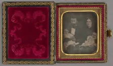 Family Portrait of a Mother and Father with Their Two Babies, about 1850. Creator: Unknown