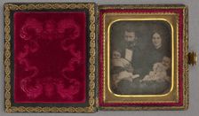 Family Portrait of a Mother and Father with Their Two Babies, about 1850. Creator: Unknown