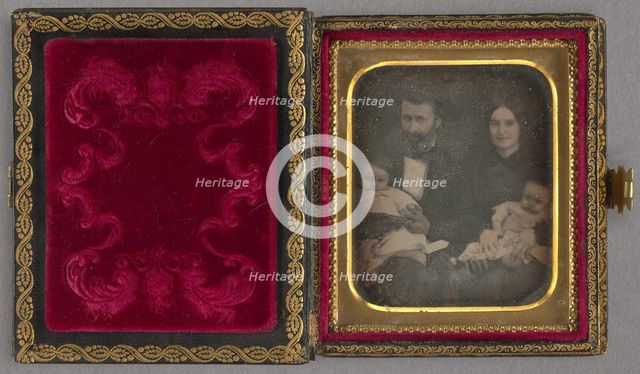 Family Portrait of a Mother and Father with Their Two Babies, about 1850. Creator: Unknown.