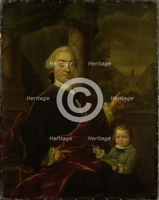 Family Portrait of Jan van de Poll, Banker and Burgomaster of Amsterdam with his young Son Harman, 1 Creator: Jan Maurits Quinkhard.