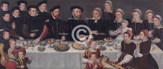 Family-portrait of Pierre de Moucheron, merchant in Middelburg and Antwerpen, his wife Isabeau de Ge Artist: Anonymous  