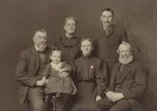 Family portrait of six members, about 1894. Creator: Harrington