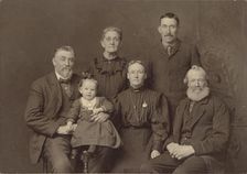 Family portrait of six members, about 1894. Creator: Harrington