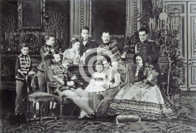Family portrait of Tsar Alexander II of Russia, 1860s. Artist: Unknown