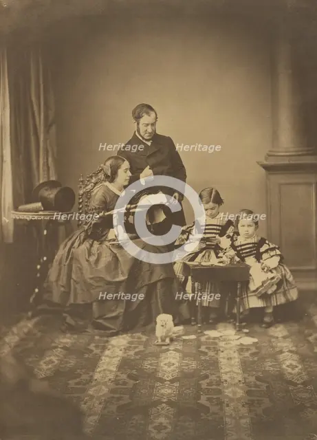 Family Portrait, around 1855-1865. Creator: Andre-Adolphe-Eugene Disderi.