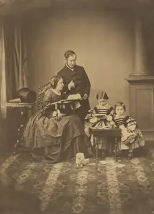 Family Portrait, around 1855-1865. Creator: Andre-Adolphe-Eugene Disderi