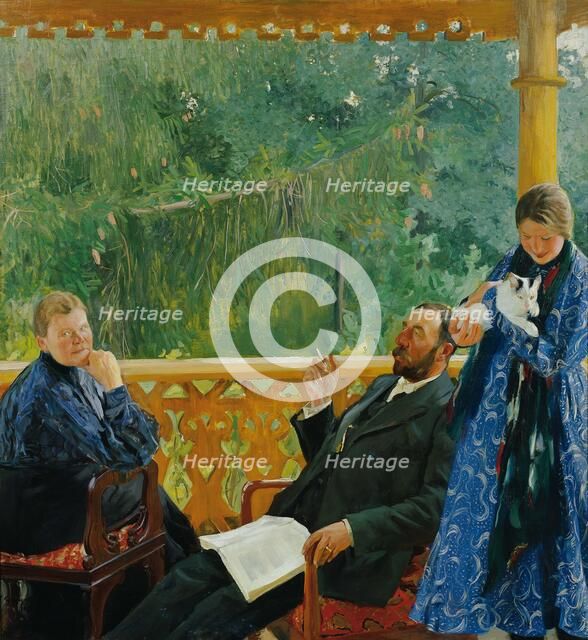 Family portrait (Portrait of the Polenow family), 1904-1905. Creator: Kustodiev, Boris Michaylovich (1878-1927).