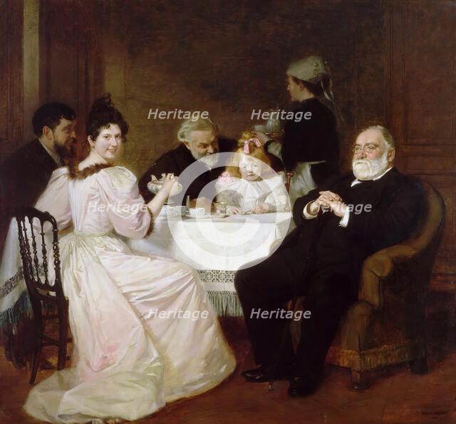 Family Reunion at the Home of Madame Adolphe Brisson. Artist: Baschet, Marcel André (1862-1941)