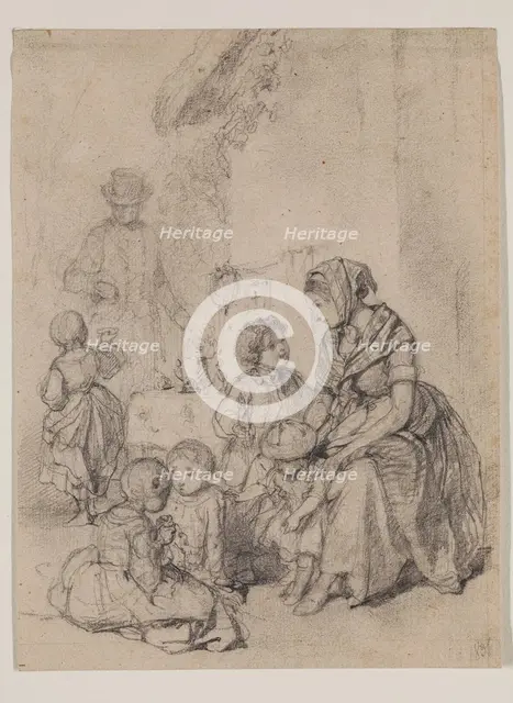 Family Scene, 1838. Creator: Paul Gavarni.
