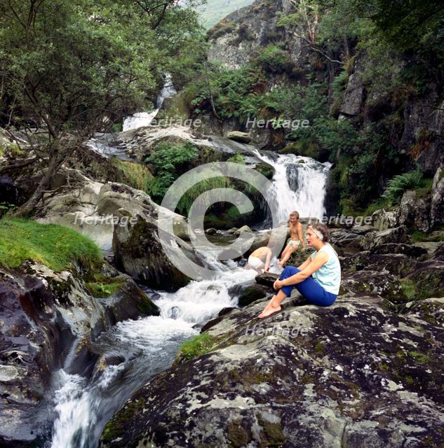 Family scene at Dolgoch Falls, Snowdonia, Wales, 1969.  Creator: Michael Walters.