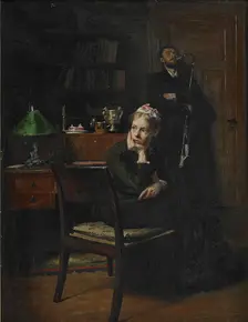 Family Scene in an Interior, 1885. Artist: Ilsted, Peter Vilhelm (1861-1933)