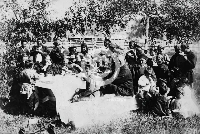 Family tea party, late 19th cent - early 20th cent. Creator: I Popov.