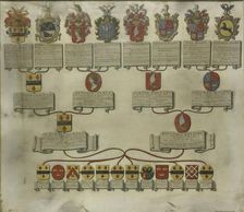 Family tree with the coats of arms of the six children of Jan van de Poll and Margaretha...1738 Creator: Gerrit de Broen