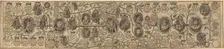 Family Tree with Portraits of Henry VII, Henry VIII, Elizabeth, James, and Charles. Creator: Unknown