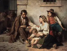 Family visiting a prisoner, 1868. Artist: Vereshchagin, Vasili Petrovich (1835-1909)