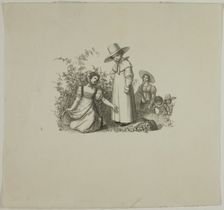 Family with Picnic Baskets, 1820. Creator: Ludwig Ferdinand Schnorr von Carolsfeld