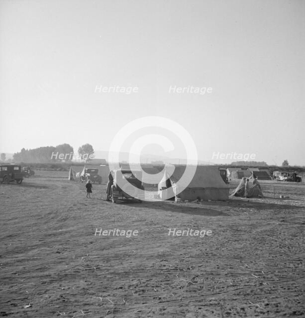 Families camped on flat before season opens..., near Merrill, Klamath County, Oregon, 1939 Creator: Dorothea Lange.