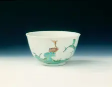 Famille verte cup with stork, Qing dynasty, China, c1720. Creator: Unknown