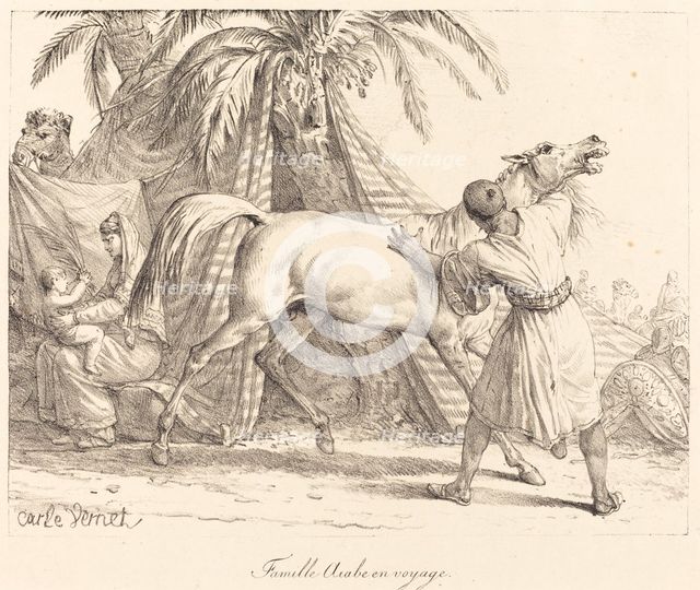 Famille Arabe en voyage, c. 1818. Travelling Arab family. Creator: Carle Vernet.
