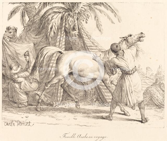 Famille Arabe en voyage, c. 1818. Travelling Arab family. Creator: Carle Vernet.