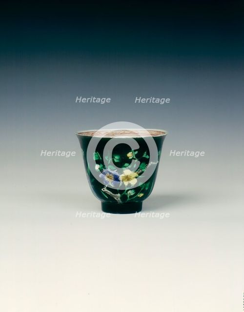 Famille noire cup, Qing dynasty, China, 1662-1722. Creator: Unknown.