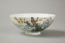 Famille rose bowl with floral decoration, 20th century. Creator: Unknown