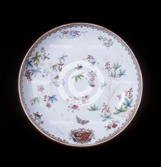 Famille rose continental armorial plate, Qing dynasty, China, 1750-1775. Creator: Unknown.