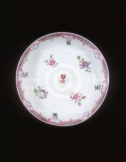 Famille rose export saucer, Qing dynasty, China, 1750-1799. Creator: Unknown.