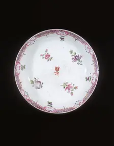 Famille rose export saucer, Qing dynasty, China, 1750-1799. Creator: Unknown