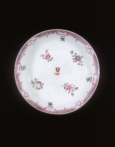 Famille rose export saucer, Qing dynasty, China, 1750-1799. Creator: Unknown