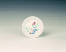 Famille rose saucer with peony and rock, Qing dynasty, Yongzheng period, China, 1723-1735. Creator: Unknown
